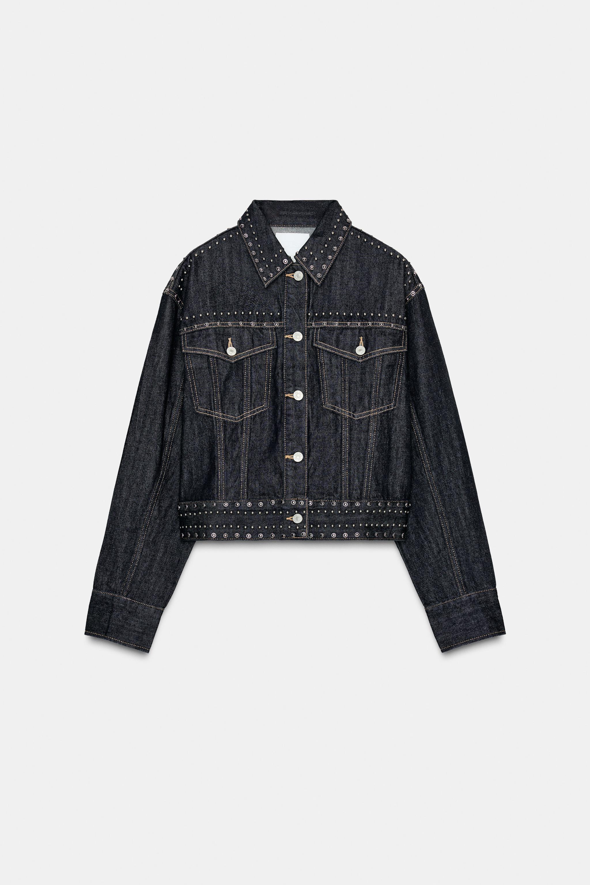 STUDDED DENIM EFFECT JACKET